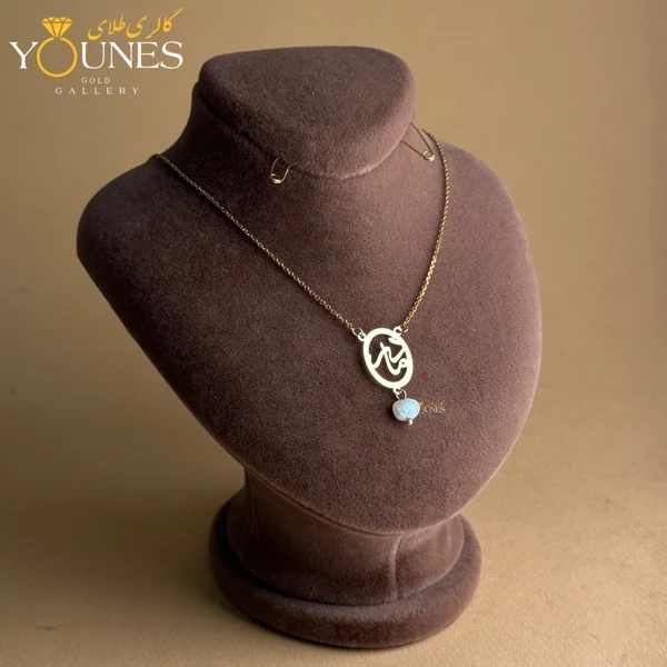 گردنبند مادر طلا قاب بیضی مرواریدی